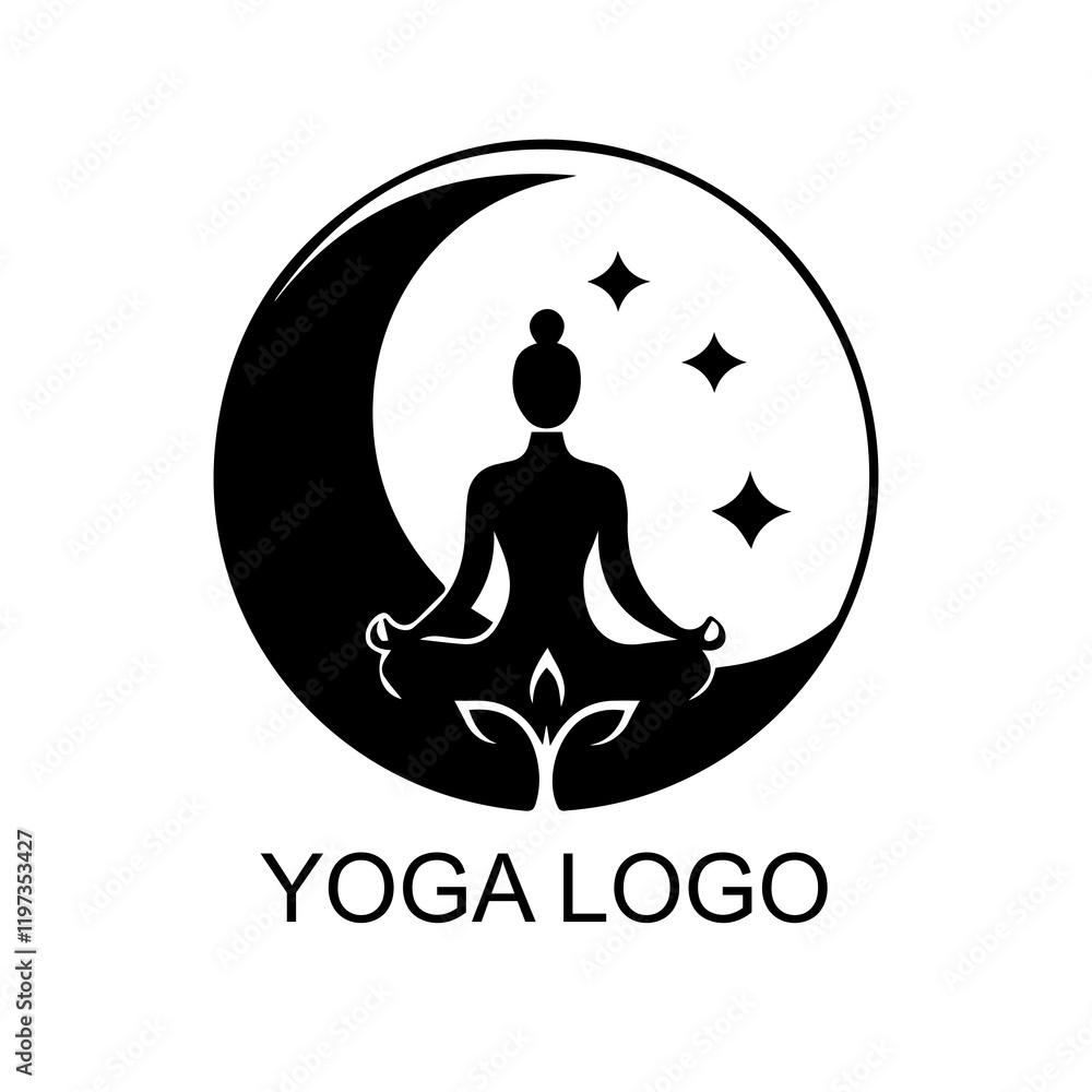 yoga logo design , vector illustration yoga logo icon with white background yoga logo design , vector illustration yoga logo icon with white background