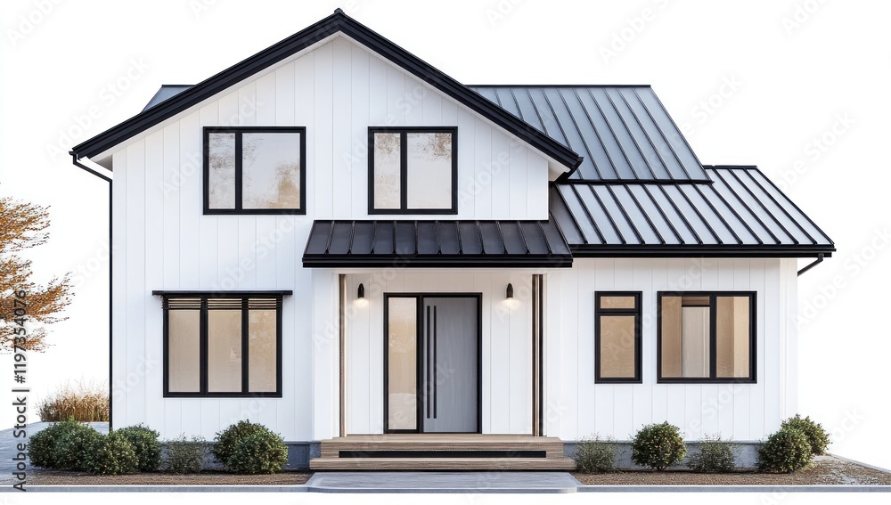 Modern Farmhouse Exterior Design: A Stunning White and Black Two-Story Home Modern Farmhouse Exterior Design: A Stunning White and Black Two-Story Home