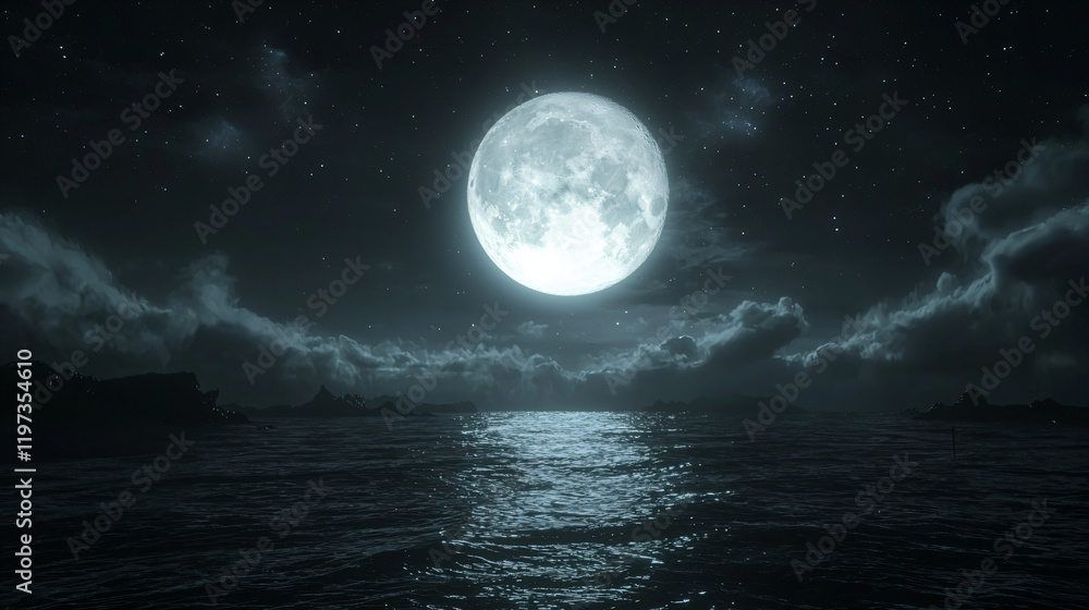 Full Moon Over Ocean Full Moon Over Ocean