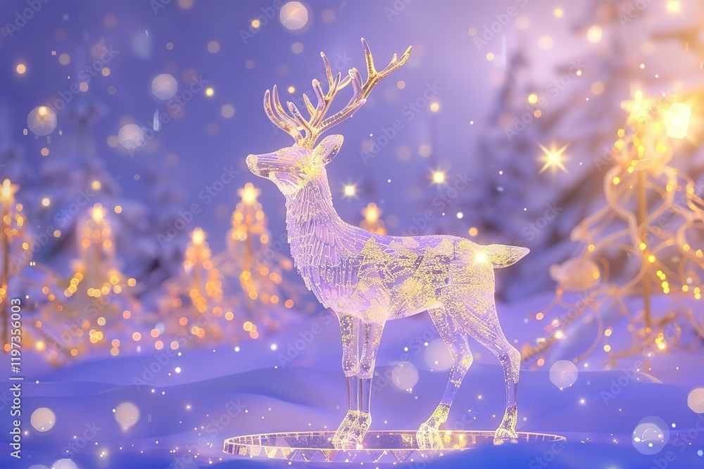 Holy light, crystal white deer, very detailed 3d animation,super clear, transparent, focusing light, optics, realism, Fox-shaped Christmas jingle bellsred podium, pale violet background magic, Holy light, crystal white deer, very detailed 3d animation,super clear, transparent, focusing light, optics, realism, Fox-shaped Christmas jingle bellsred podium, pale violet background magic,