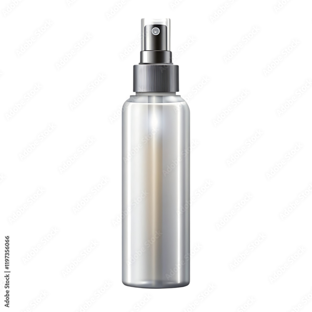 A bottle of spray with a white A bottle of spray with a white