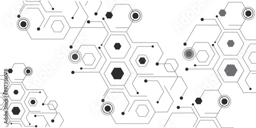 Vector futuristic hexagonal digital hexagon geometric abstract background.