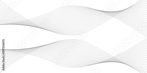 Vector modern wave line smooth and particle gray wave curve lines abstract background with flowing.