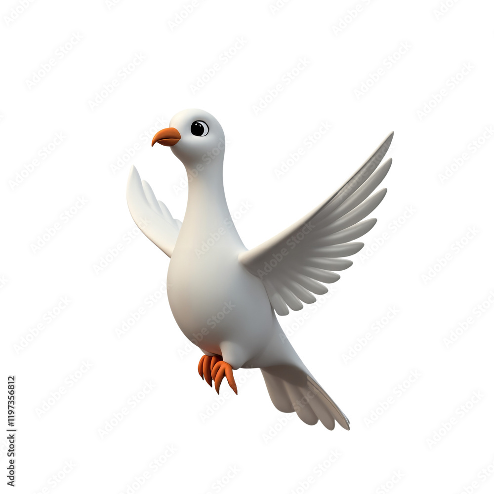 Obraz premium charming 3d-rendered white in flight