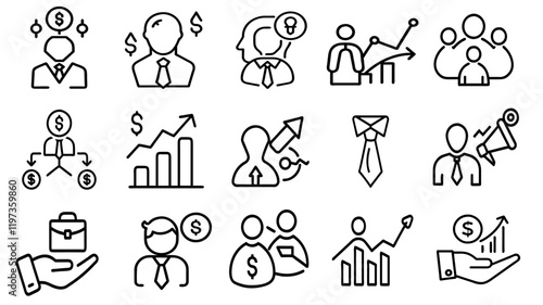 Modern Business Icon Set – Vector Graphics