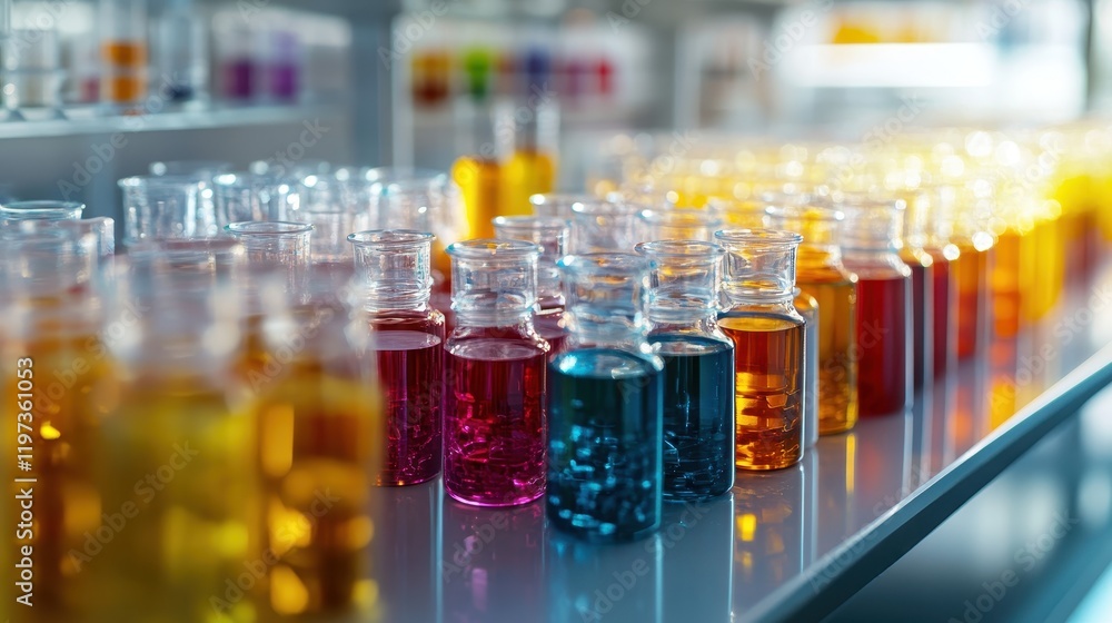 Rows of small polymer samples with glossy, reflective surfaces, displayed in a clean laboratory setting, their vibrant colors and intricate textures captured in sharp detail. Rows of small polymer samples with glossy, reflective surfaces, displayed in a clean laboratory setting, their vibrant colors and intricate textures captured in sharp detail.