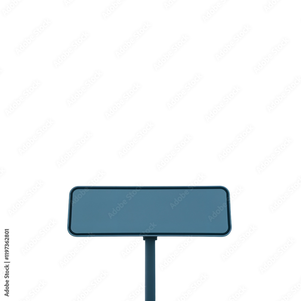 Fototapeta premium blank rectangular sign on a pole against a clear sky