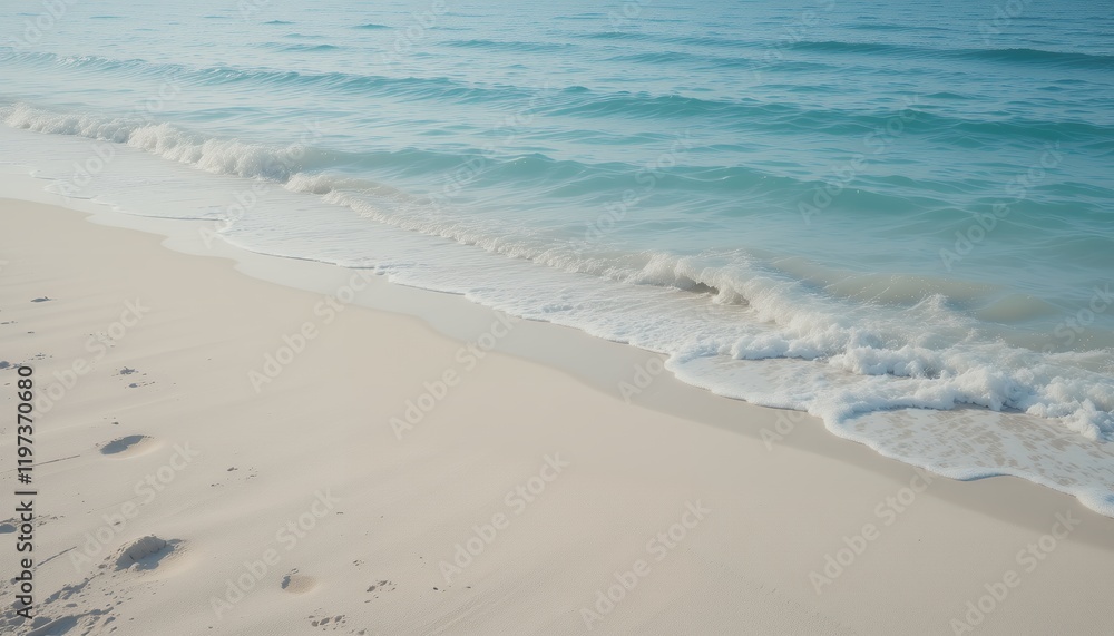 Serene Beach Waves on Soft Sand Calm Ocean View Serene Beach Waves on Soft Sand Calm Ocean View