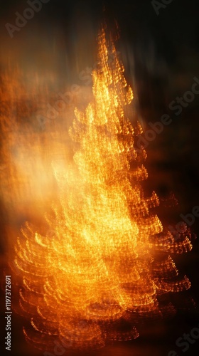 Captivating golden swirls of smoke capturing light and movement in a mesmeriz...