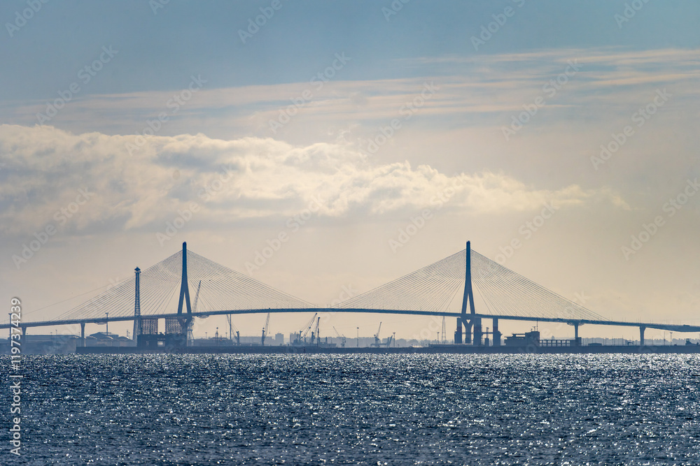 Puente de la Constitución de 1812 / größte Spannweite aller spanischen Schrägseilbrücken / Cadiz, Spanien / Brücke