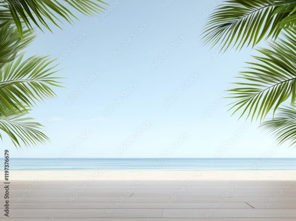 blue sea and sandy beach with palm trees. Summer leisure paradise blue sea and sandy beach with palm trees. Summer leisure paradise