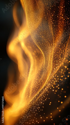 Captivating golden swirls of smoke capturing light and movement in a mesmeriz...