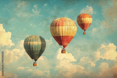 Colorful hot air balloons soaring above autumn trees on a clear day