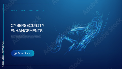 Glowing abstract blue lines representing cybersecurity enhancements