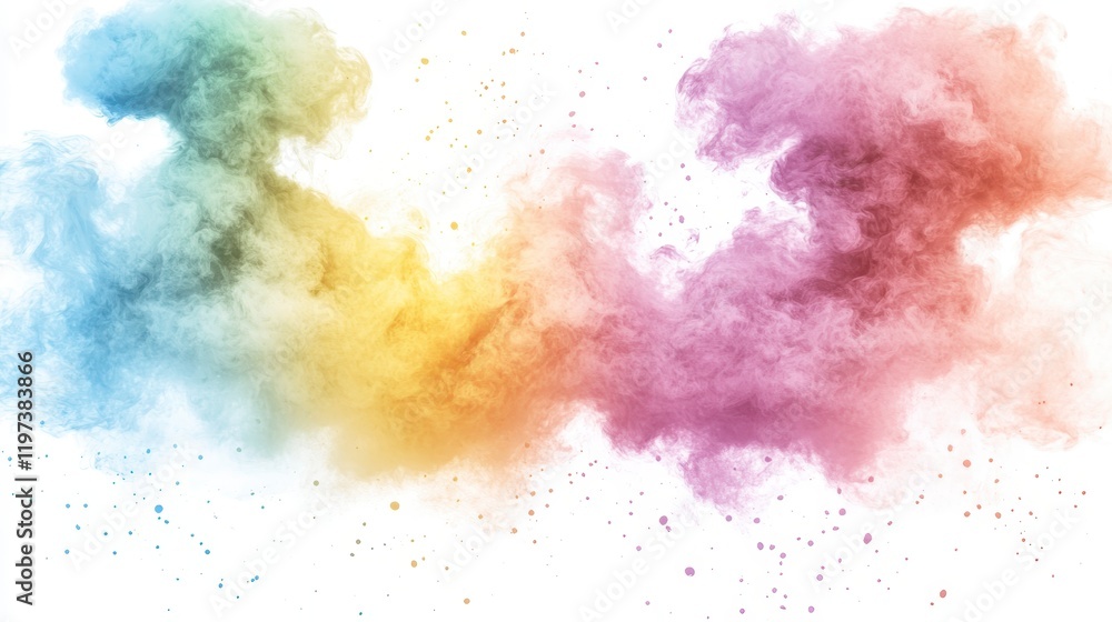 Obraz premium Abstract Colorful Powder Explosion Vibrant Pastel Hues Artistic Background Texture