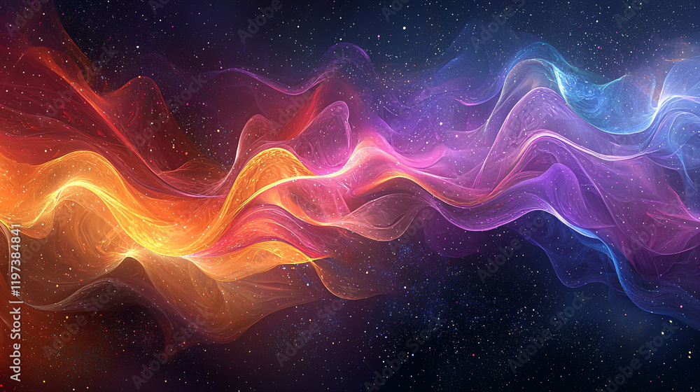 Obraz premium Cosmic Nebula Waves