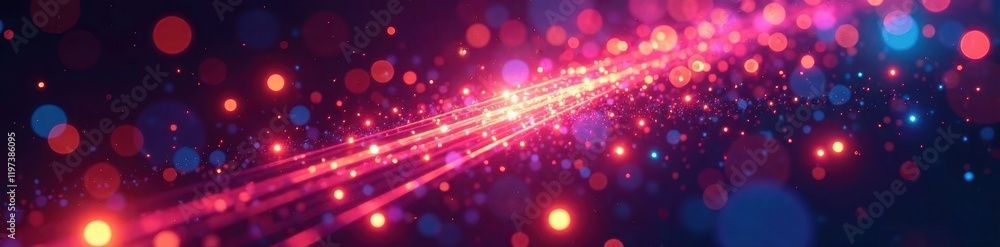 Obraz premium Vibrant fiber optic strands, glowing brightly , optical fibers, wires