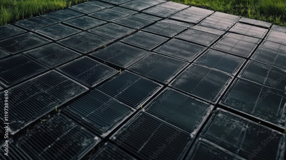Solar Panels Grid Pattern - Sustainable Energy Solution