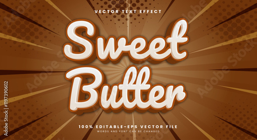 Sweet Butter editable text effect template Suitable for Creamy food