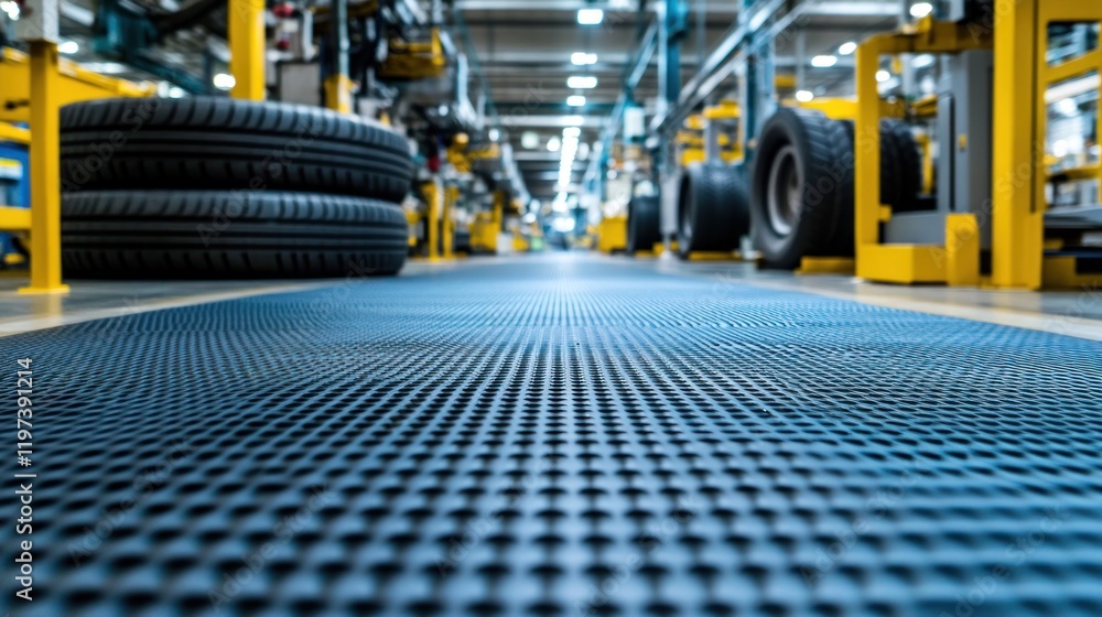 Naklejka premium Industrial Tire Factory Conveyor Belt