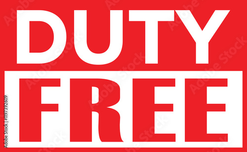Duty free vector label  illustration isolated on white background. Duty free sticker