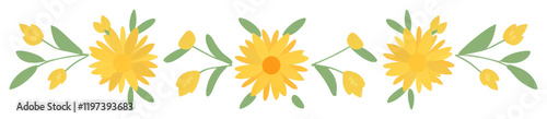 PNG Memphis ribbon sunflower garland flowers illustration floral. photo