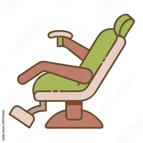 Dental Chair Icon in simple illustration style