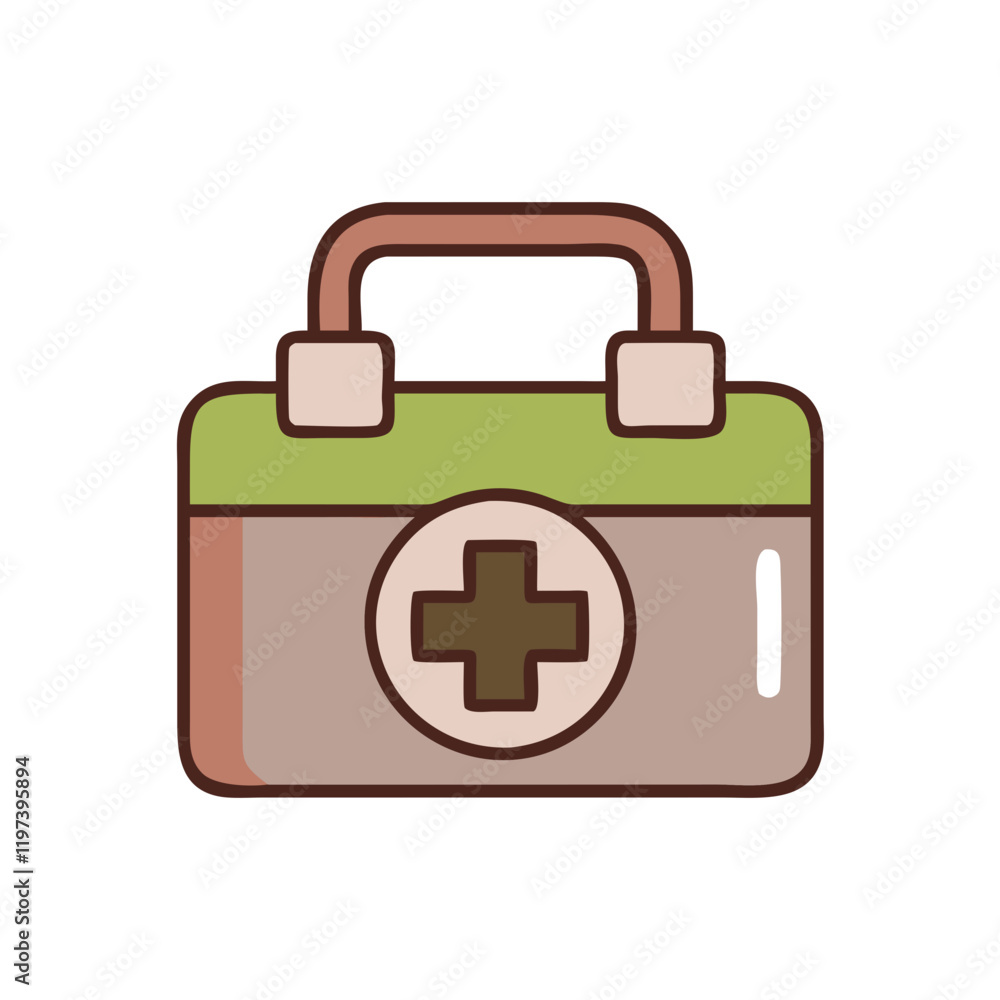 First Aid Kit Icon in a flat design style First Aid Kit Icon in a flat design style