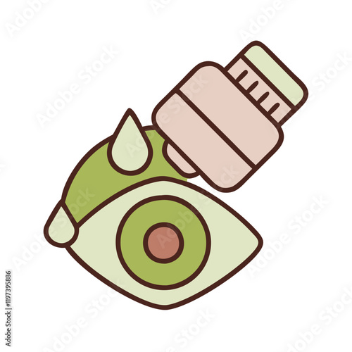 Eye Drop Icon depicting eye care product with a dropper background