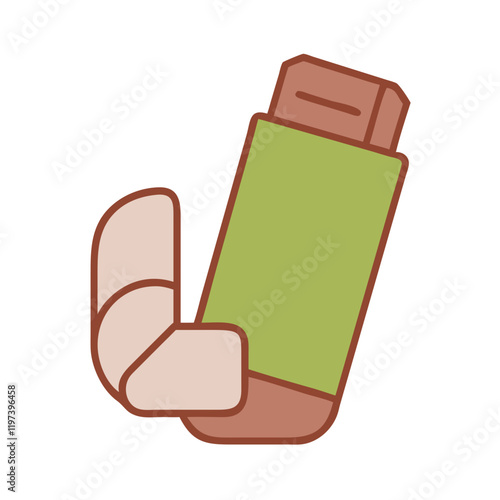 Inhaler Icon with bandage illustration on white background