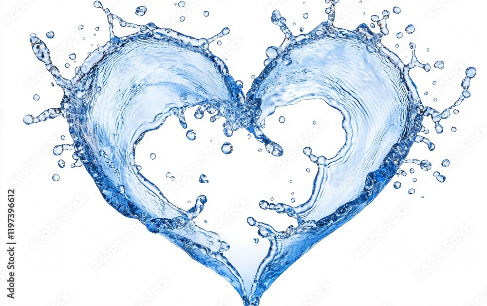 Stunning Blue Water Heart Splash Abstract Background Stunning Blue Water Heart Splash Abstract Background