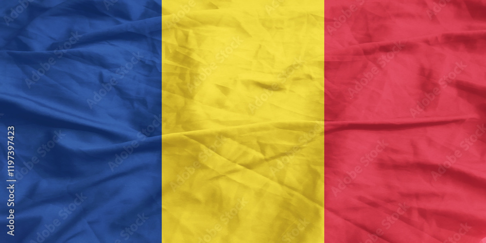 Fototapeta premium Romania Flag Waving Close Up