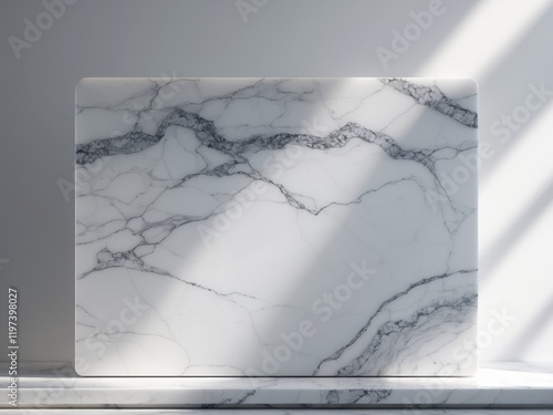 Elegant White Quartz Slab with Grey Veining Modern Interior Design Material photo