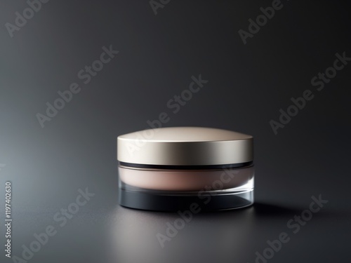 Cosmetic product lying down on black background photo