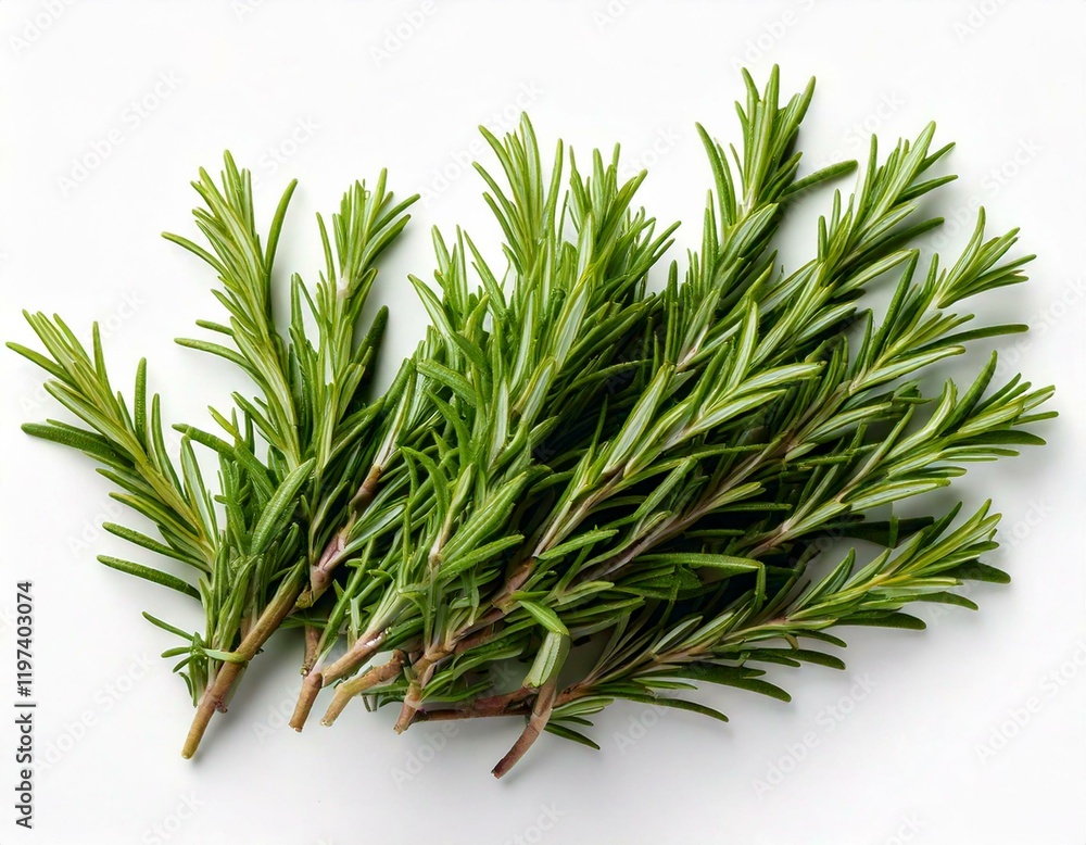 Fototapeta premium green rosemary on white background 