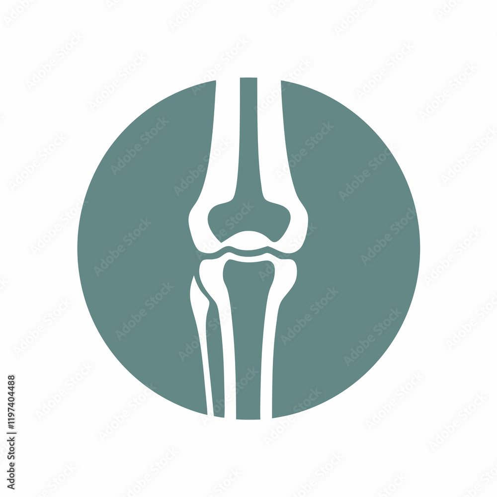 Obraz premium Minimalist Knee Joint Vector Design.