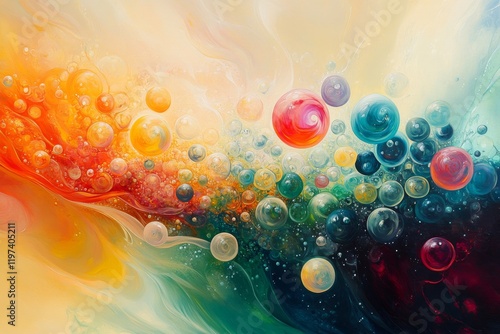 Hanging glass spheres illuminated with warm light create a stunning visual di...