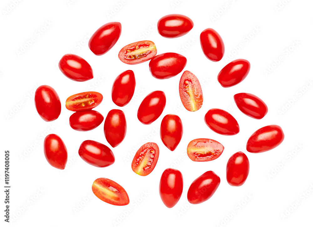 red cherry tomatoes isolated on white red cherry tomatoes isolated on white
