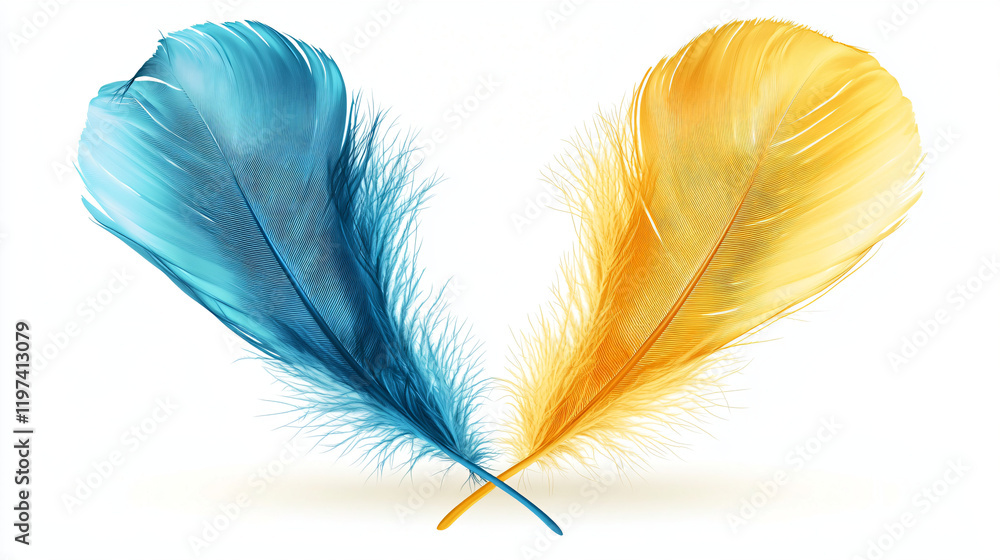 Obraz premium Blue and Gold Feathers