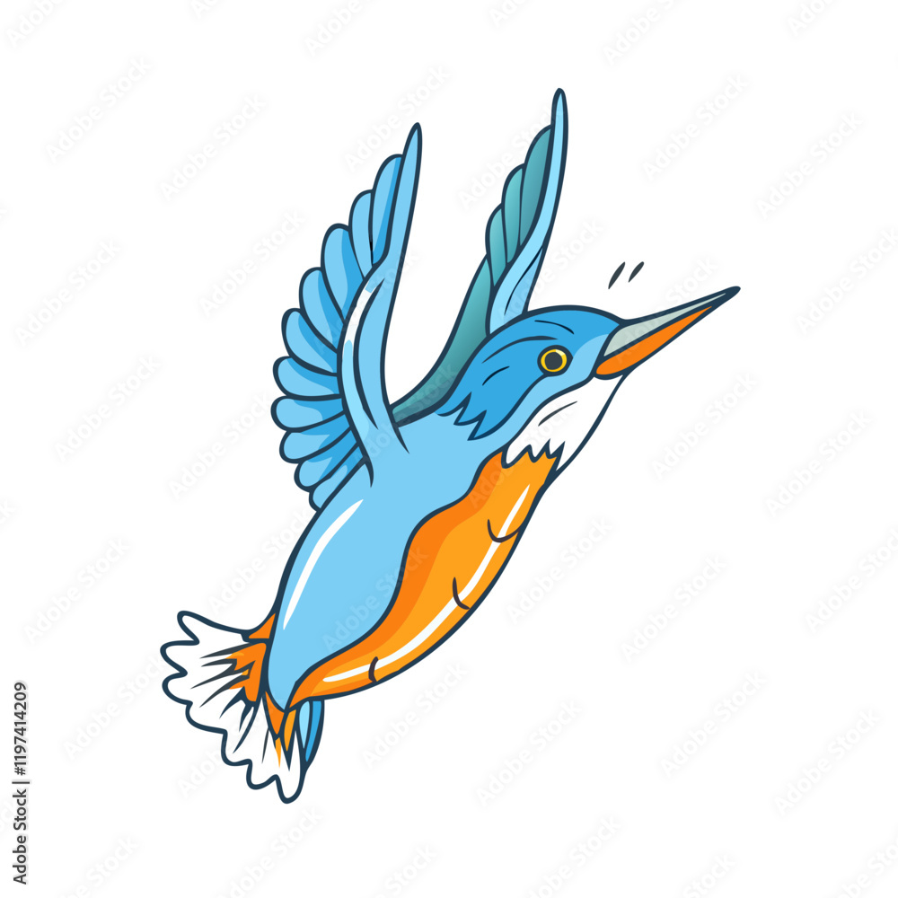 Fototapeta premium kingfisher diving icon, kingfisher diving vector illustration-simple illustration of kingfisher diving, perfect for kingfisher diving logos and themed design 