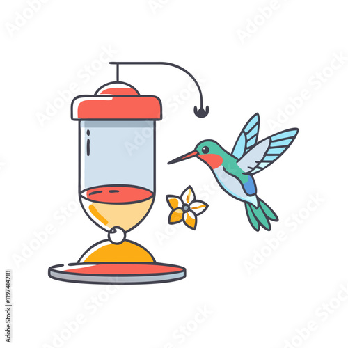 hummingbird feeder icon, hummingbird feeder vector illustration-simple illustration of hummingbird feeder, perfect for hummingbird feeder logos and themed design 