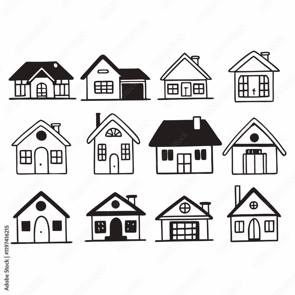 House Line Icons: Free Vector Set for Real Estate, Architecture, and Home Design Projects. House Line Icons: Free Vector Set for Real Estate, Architecture, and Home Design Projects.