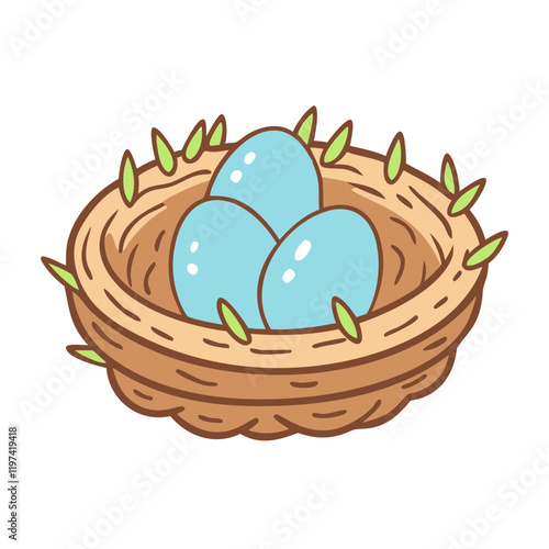 bird nest icon, bird nest vector illustration-simple illustration of bird nest, perfect for bird nest logos and themed design  photo