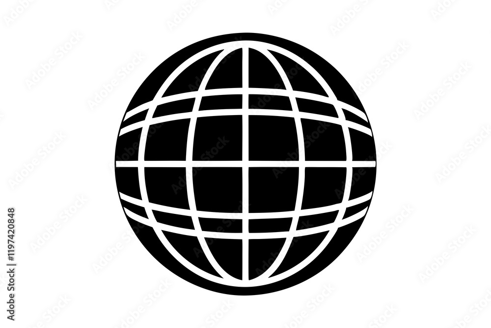 globe with a globe silhouette vector globe with a globe silhouette vector