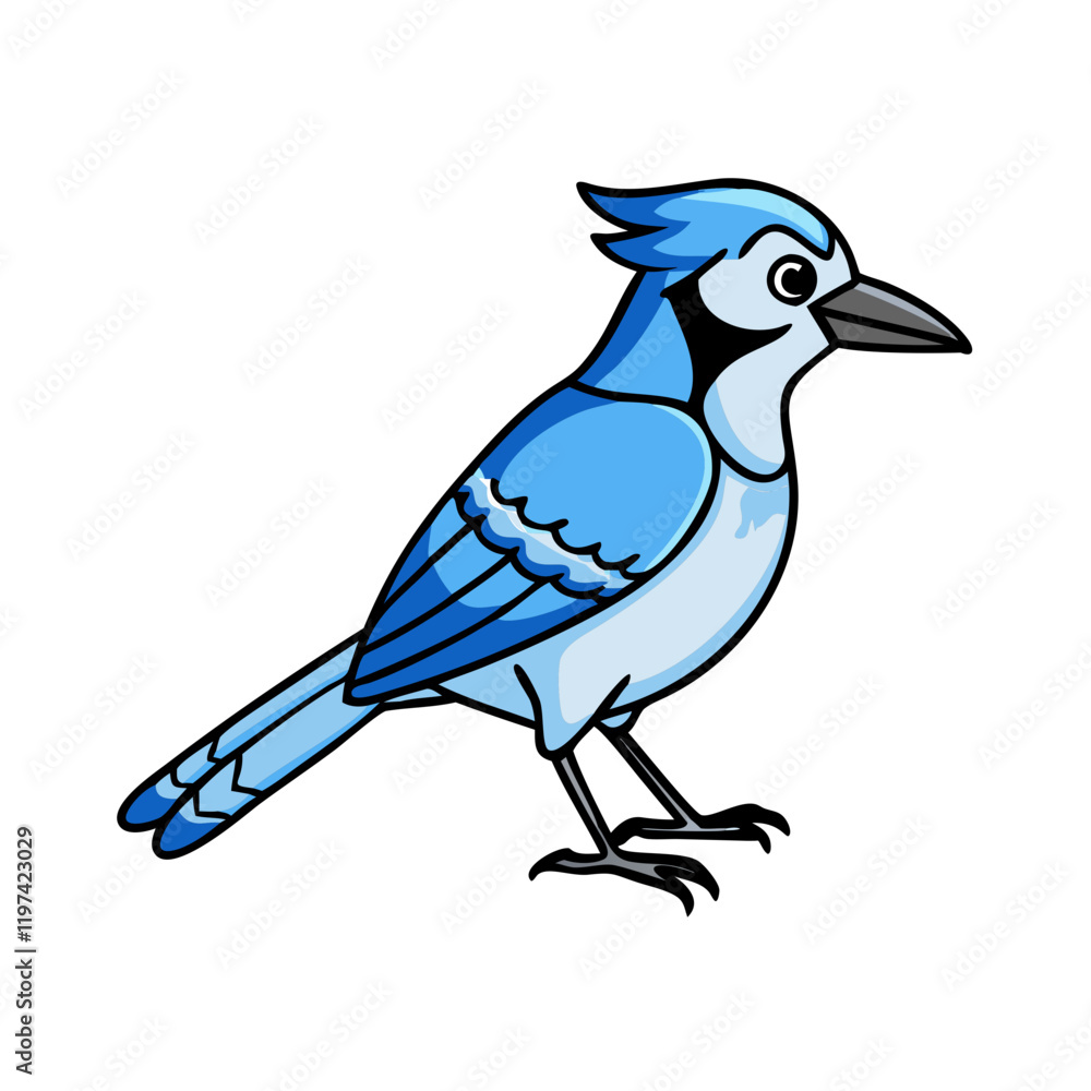 Fototapeta premium blue jay icon, blue jay vector illustration-simple illustration of blue jay, perfect for blue jay logos and themed design 