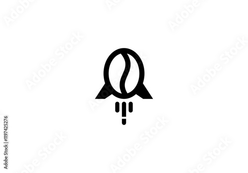 Coffee Rocket logo icon vector creative graphic template 