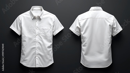 Casual or business button up shirt mockup template, front and back view. blank mock up design, soft blue