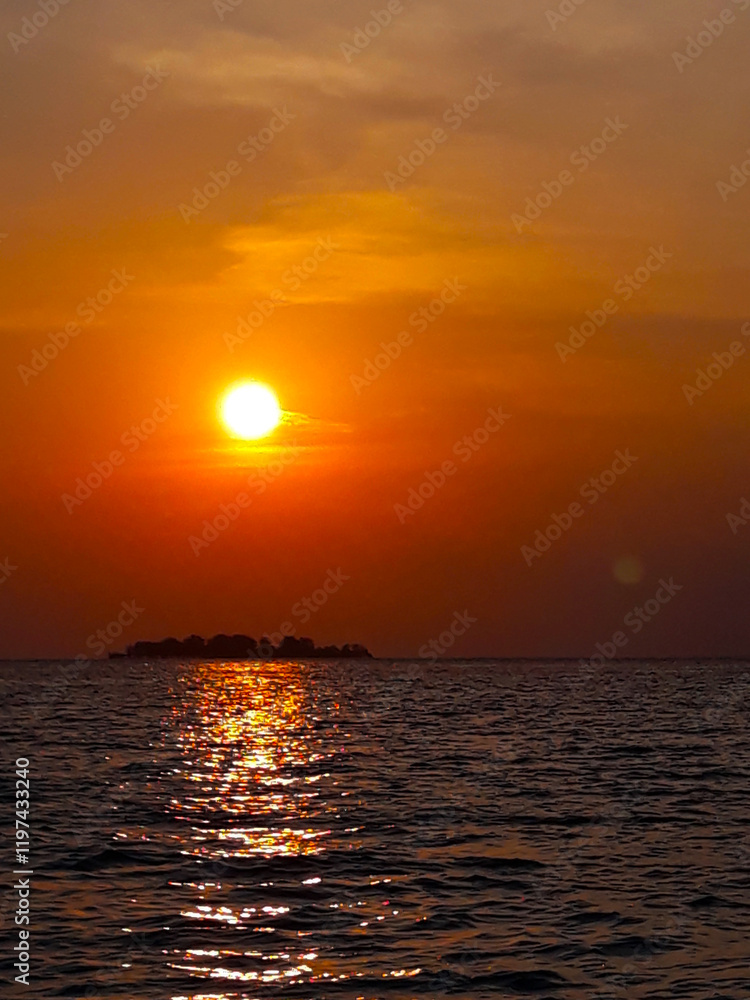 Beautiful Sunset at Tanjung Gelam Beach, Karimun, Java, Indonesia Beautiful Sunset at Tanjung Gelam Beach, Karimun, Java, Indonesia
