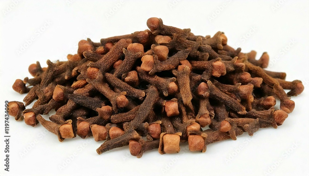 cloves scathered in white isolated background cloves scathered in white isolated background