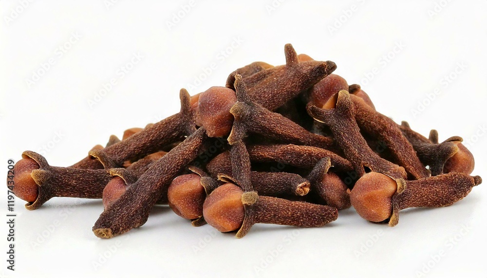 Obraz premium cloves scathered in white isolated background